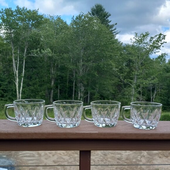 Vintage Anchor Hocking Crown Point Punch Glasses Cups Set of 7 - Picture 9 of 16